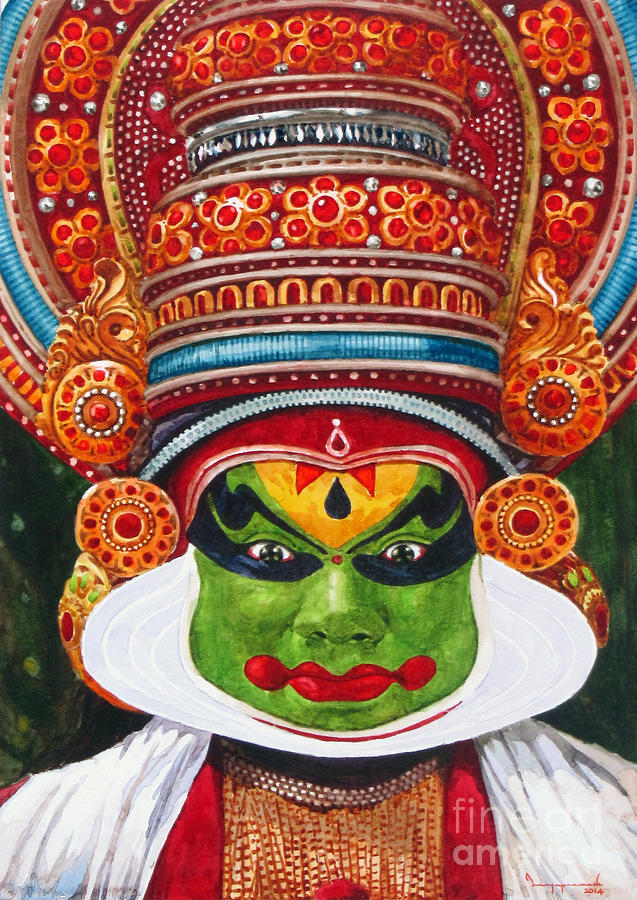 28 Collection Of Kathak Face Drawing Kathakali Face