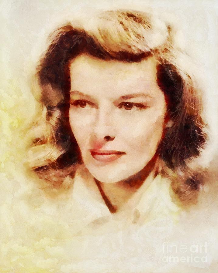 Katharine Hepburn, Vintage Hollywood Legend Painting by Esoterica Art ...