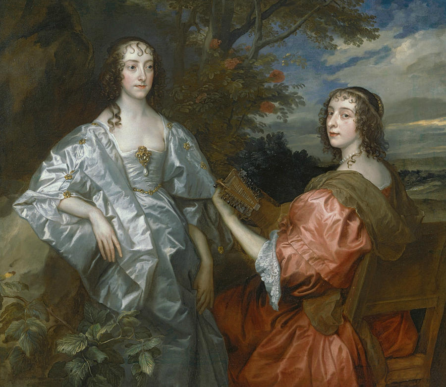 Katherine, Countess of Chesterfield, and Lucy, Countess of Huntingdon Painting by Anthony van Dyck
