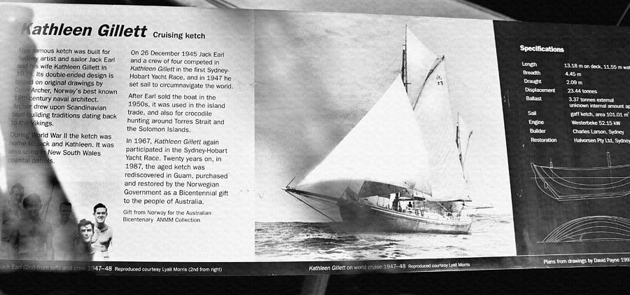 Cruising Ketch Photograph - Kathleen Gillett Historical Information by Miroslava Jurcik