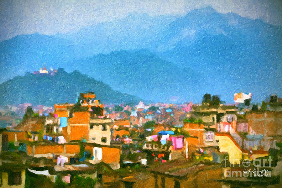 Kathmandu, Nepal Painting by Chris Armytage