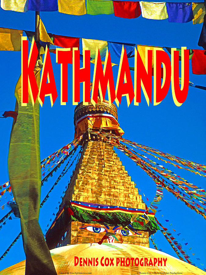Kathmandu Travel Poster Photograph by Dennis Cox Photo Explorer