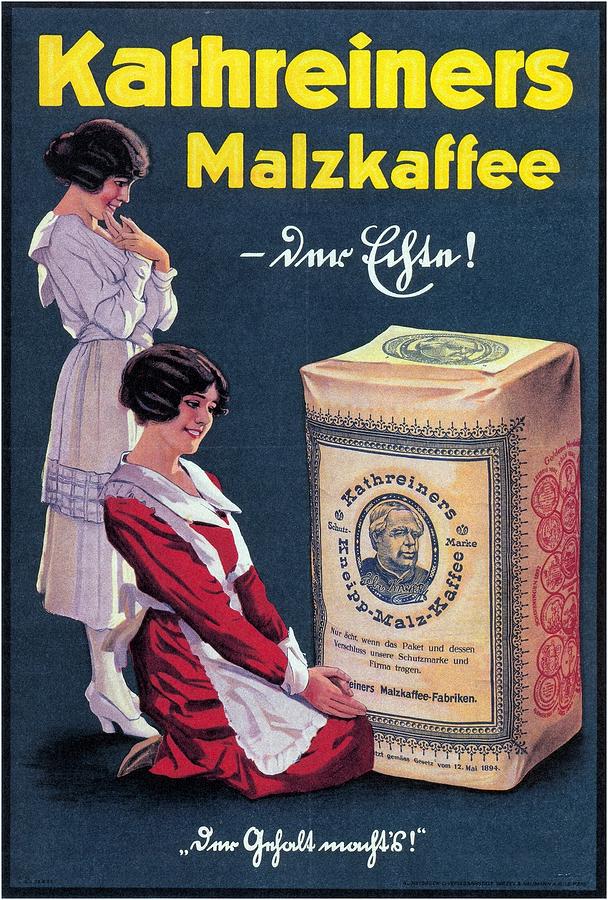 Kathreiners Malzkaffee - Coffee - Vintage Advertising Poster Mixed Media