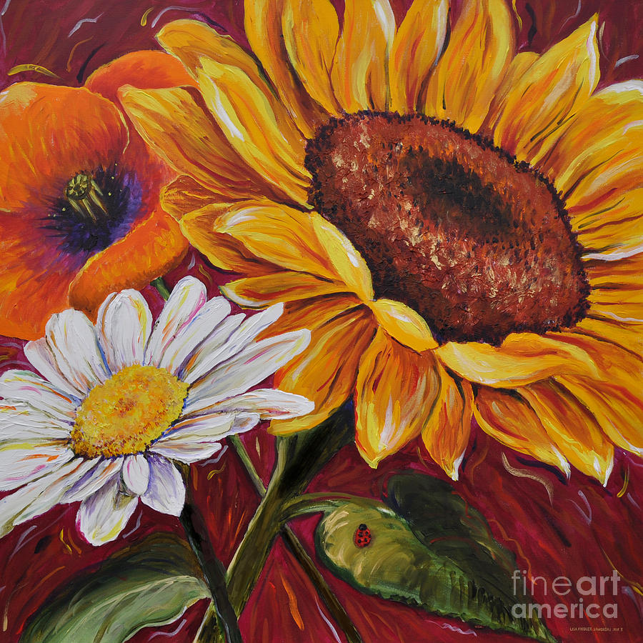 Kathrins Flowers Painting by Lisa Jaworski