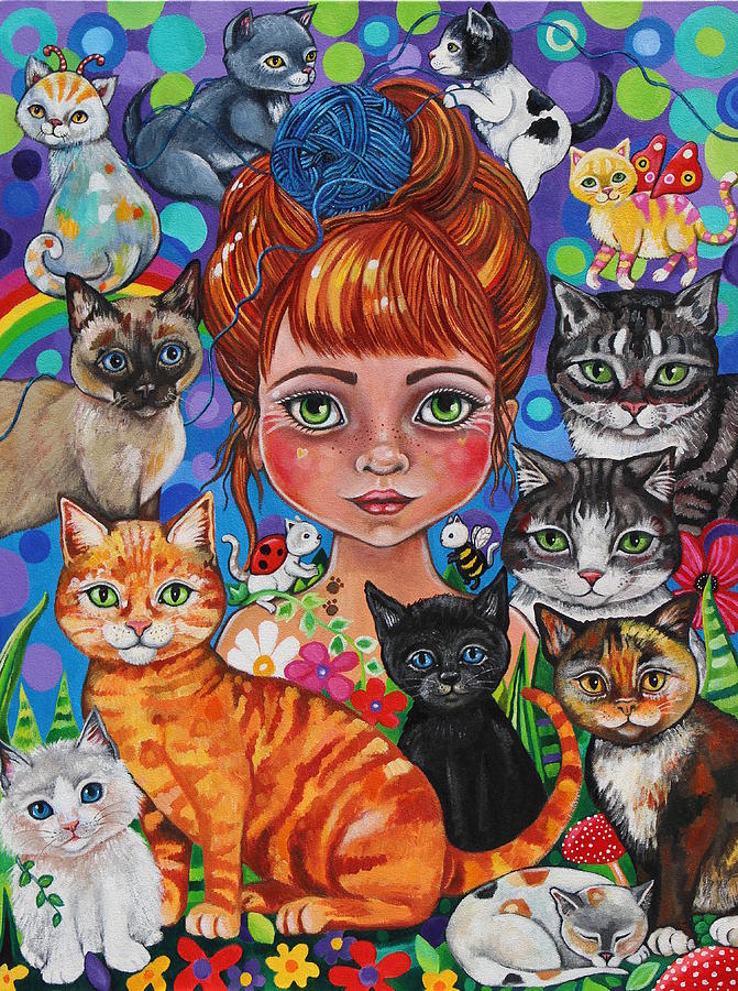 Katia the Purry Godmother Painting by Lynda Bell