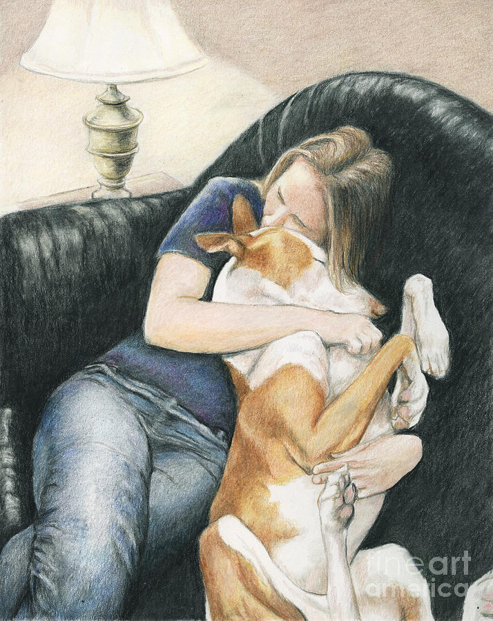 Katie and Java Drawing by Charlotte Yealey