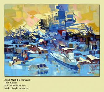 Storm Painting - Katrina by Mekbib Geberstadik Storm Painting - Katrina by Mekbib Geberstadik