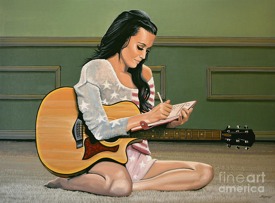 Katy Perry Painting Painting by Paul Meijering