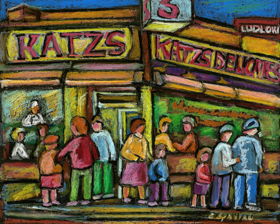Katzs Deli New York City Painting by Carole Spandau