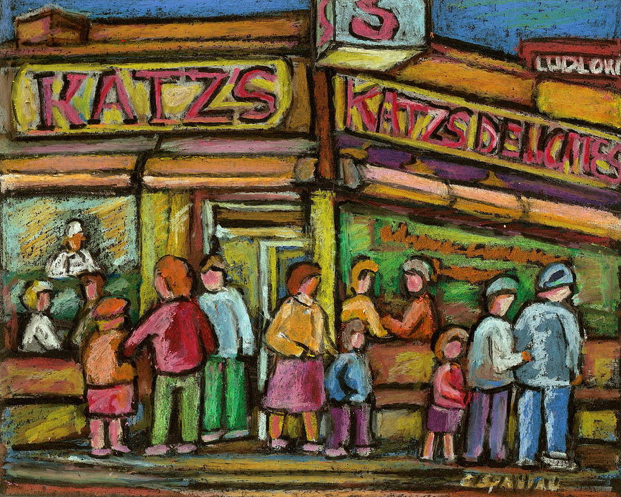 Katzs Delicatessan New York Painting by Carole Spandau