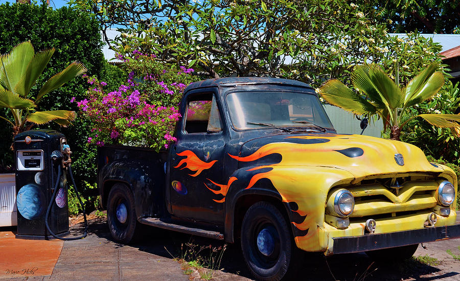 Kauai Flaming Flower Truck Photograph by Marie Hicks