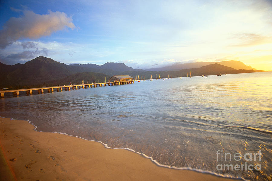 Sunset Photograph - Kauai, Hanalei Bay by Peter French - Printscapes