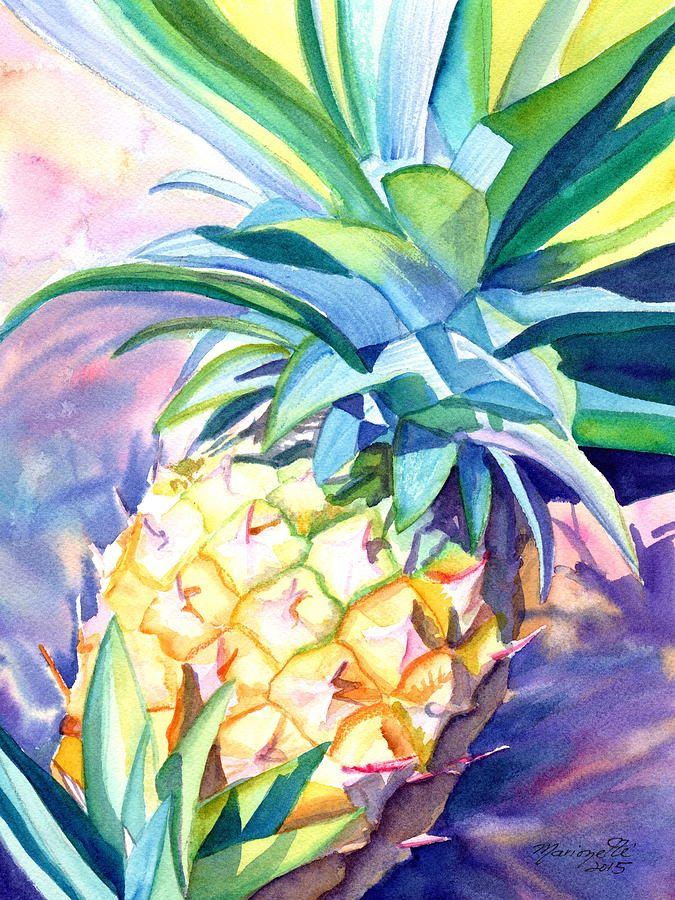 Kauai Pineapple 3 Painting by Marionette Taboniar
