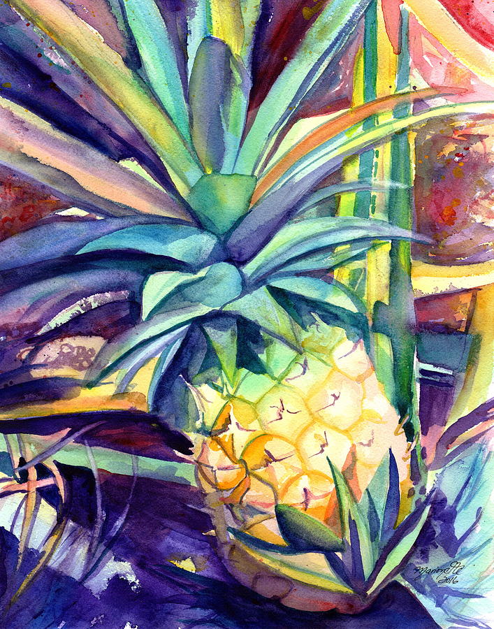Kauai Pineapple 4 Painting by Marionette Taboniar