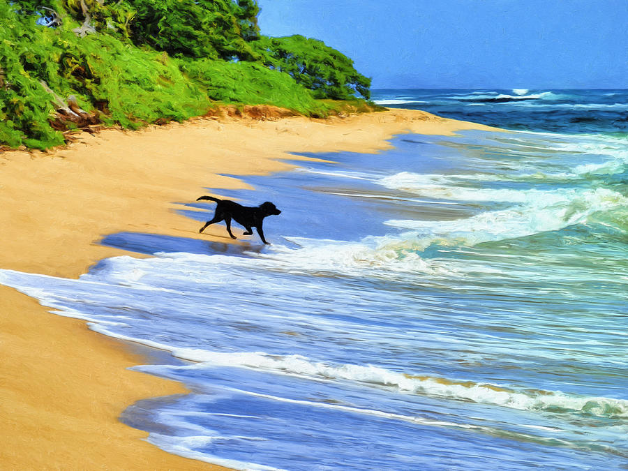 Kauai Water Dog Painting by Dominic Piperata