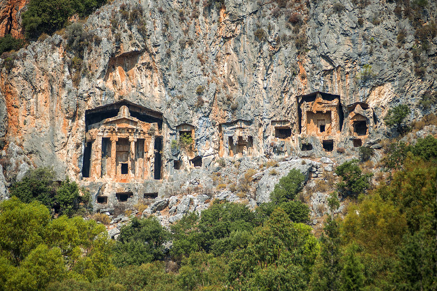 Kaunian rock tombs from Dalyan Ortaca Turkey Photograph by Eduardo ...