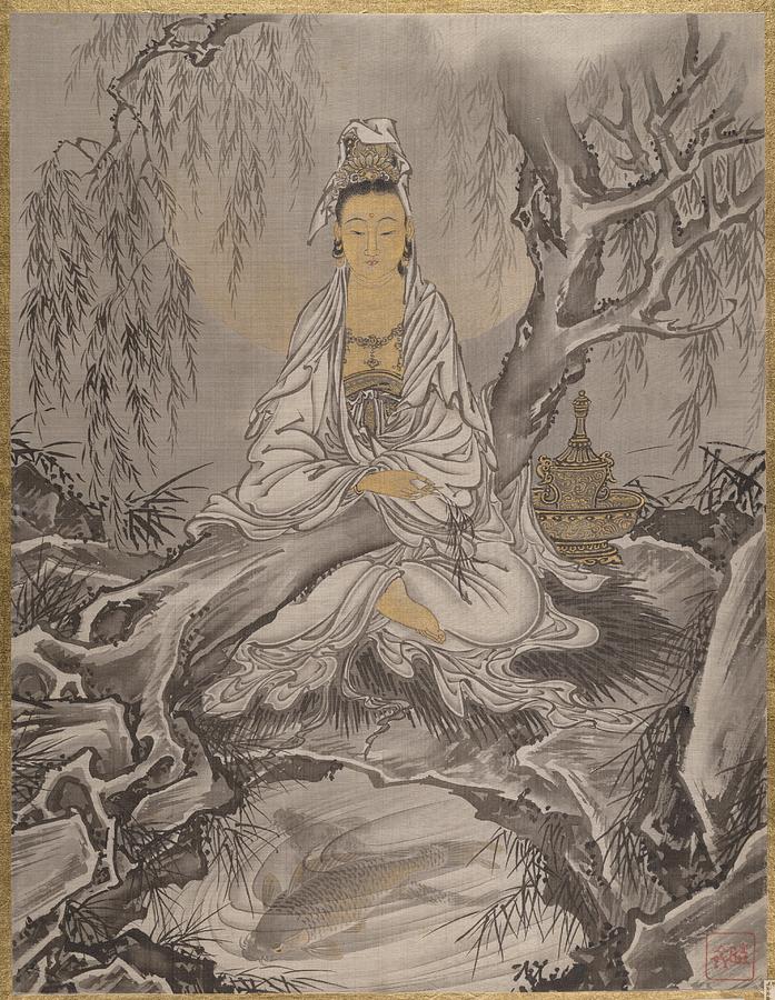 White-Robed Kannon Painting by Kawanabe Kyosai
