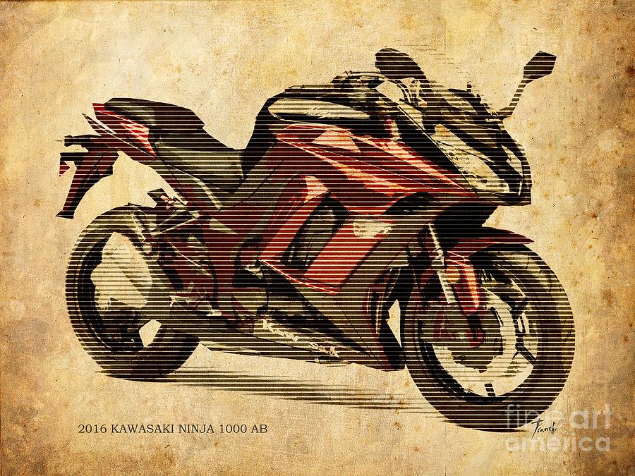 H2R Bike Sketch Art - Kawasaki - Sticker | TeePublic