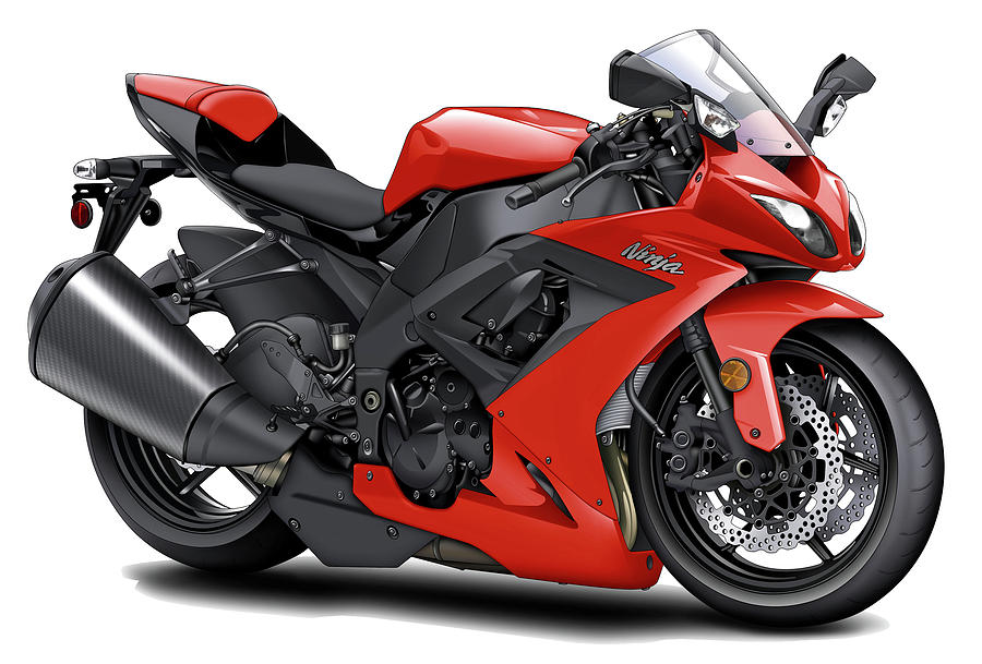 Kawasaki Ninja Red Motorcycle Digital Art By Maddmax 1602