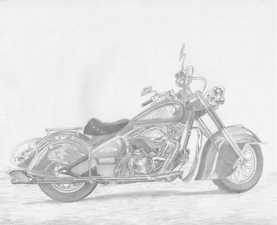 Kawasaki Vulcan MOTORCYCLE ART PRINT Drawing by Rooks