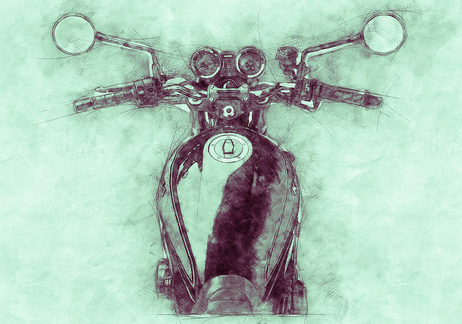 Kawasaki Z1 - Kawasaki Motorcycles 3 - 1972 - Motorcycle Poster - Automotive Art Mixed Media by Studio Grafiikka