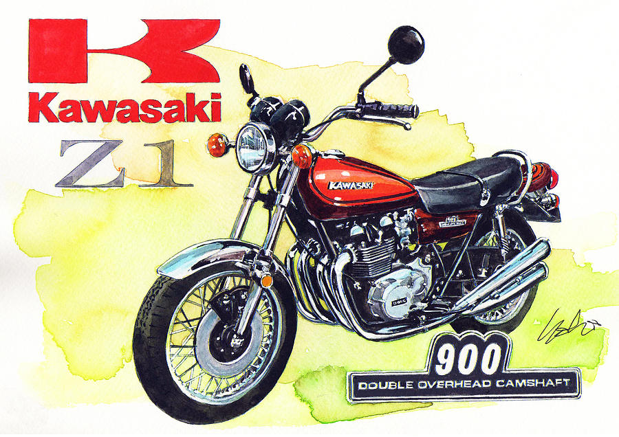 Kawasaki Z1 Painting by Yoshiharu Miyakawa