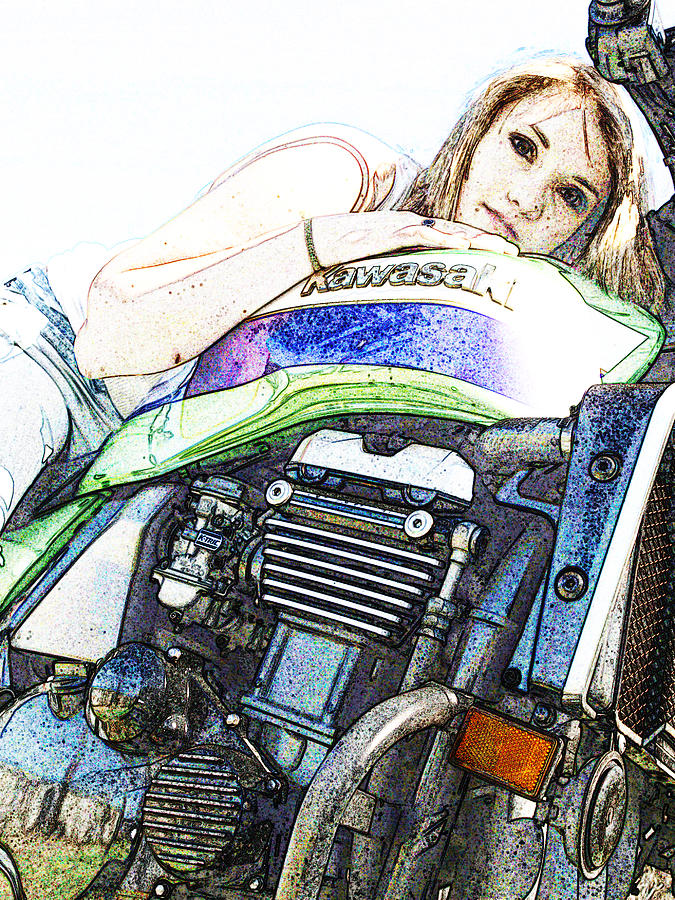 Kawasaki ZRX With Love Digital Art by James Granberry