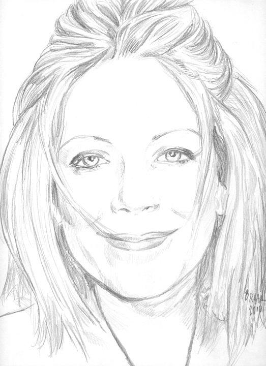 Portrait Drawing - Kay by Bryan Bustard