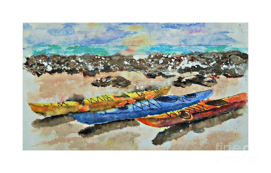 Kayak Colors Painting by Janet Cruickshank
