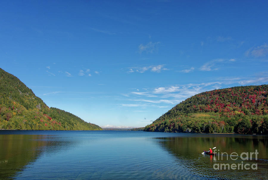 Kayak in Long Pond, Acadia National Park Photograph by Kevin Shields