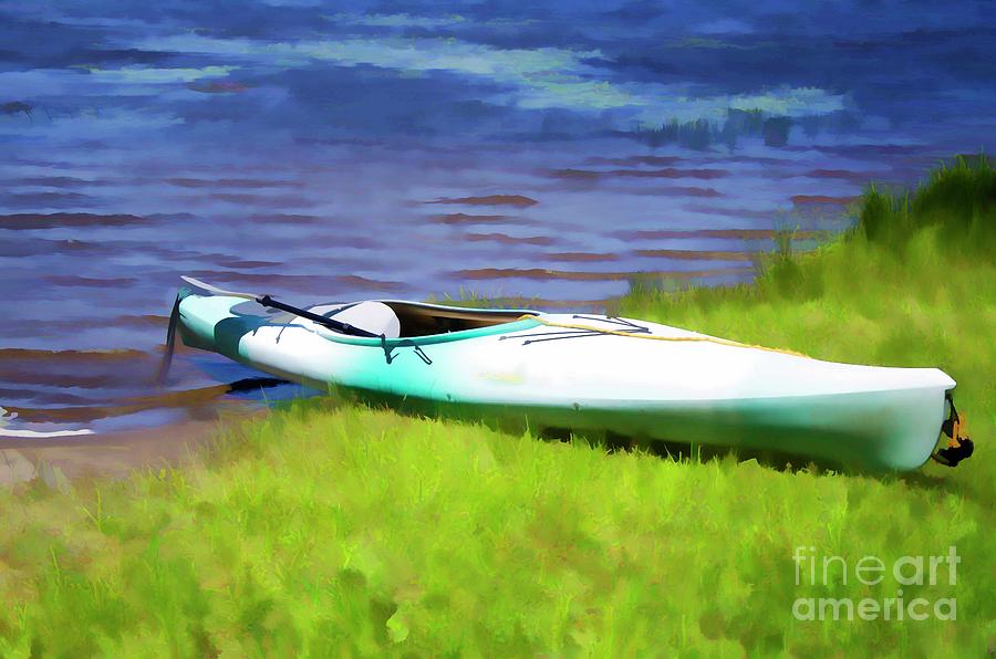 Kayak in Upstate NY Painting by Jeelan Clark