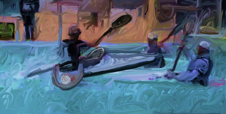 Sports Digital Art - Kayak Polo by Harry Spitz Sports Digital Art - Kayak Polo by Harry Spitz