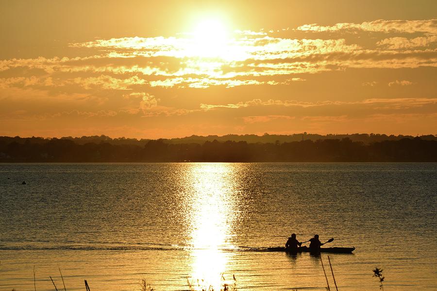 Sunset Photograph - Kayak Sunset by Allen Gray