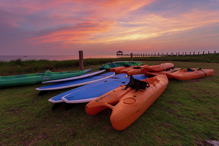Kayak Sunset Photograph by Bryan Bzdula