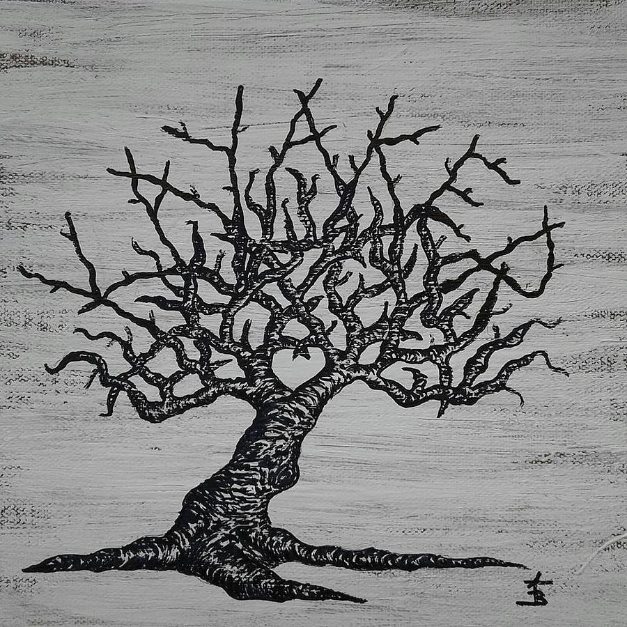 Kayaker Love Tree Drawing by Aaron Bombalicki