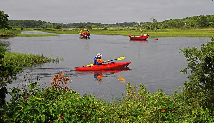 Kayaking on the Herring River Photograph by Ken Stampfer