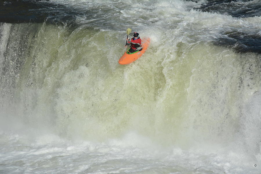 Kayaker over the Falls, Ohiopyle, 2016h Photograph by Joe Lee Fine