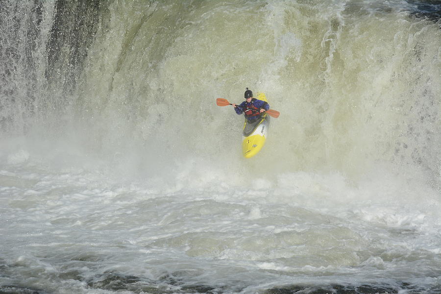 Kayaker over the Falls, Ohiopyle, 2016l Photograph by Joe Lee