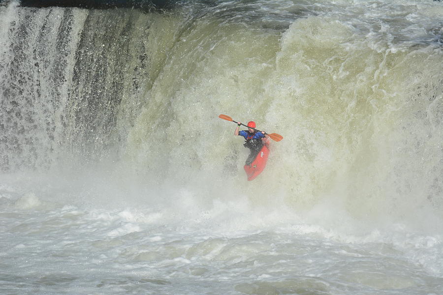 Kayaker over the Falls, Ohiopyle, 2016m Photograph by Joe Lee