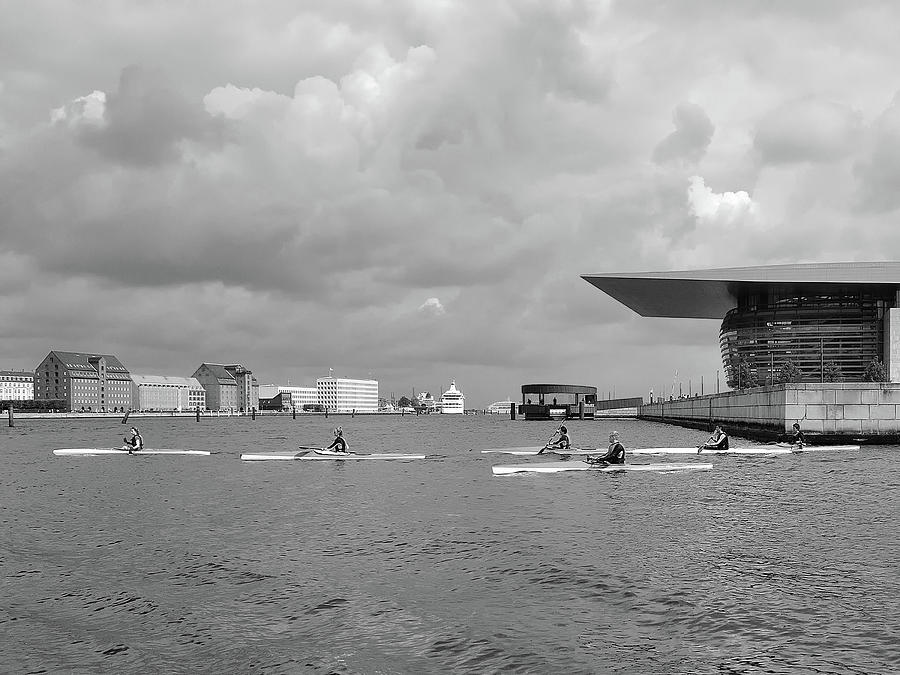 Kayakers and the Copenhagen Opera House Photograph by Digital Photographic Arts