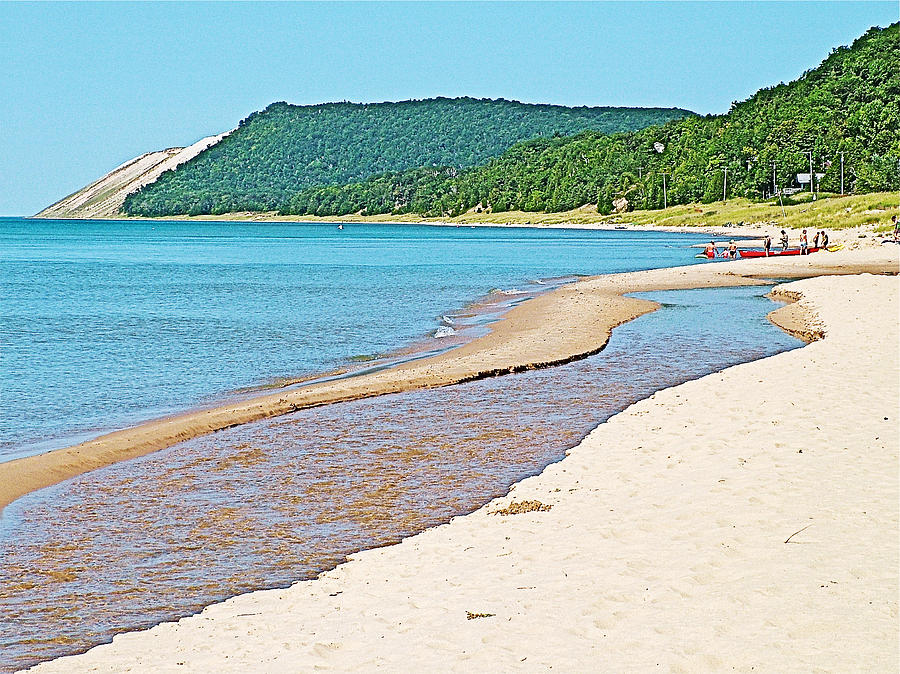 Kayakers Embarking from Esch Beach in Sleeping Bear Dunes National Lakeshore-Michigan Photograph by Ruth Hager