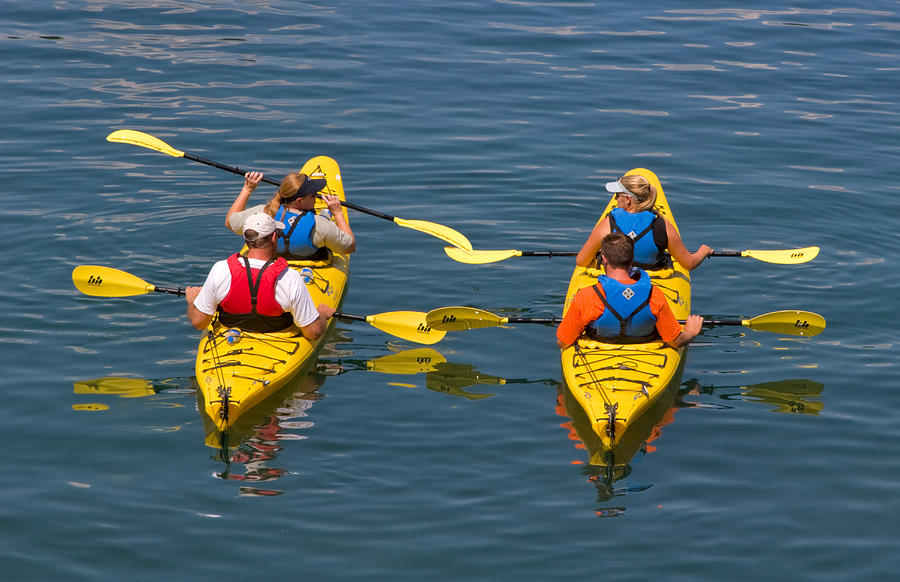 Kayakers in Bar Harbor Maine Photograph by Louise Heusinkveld