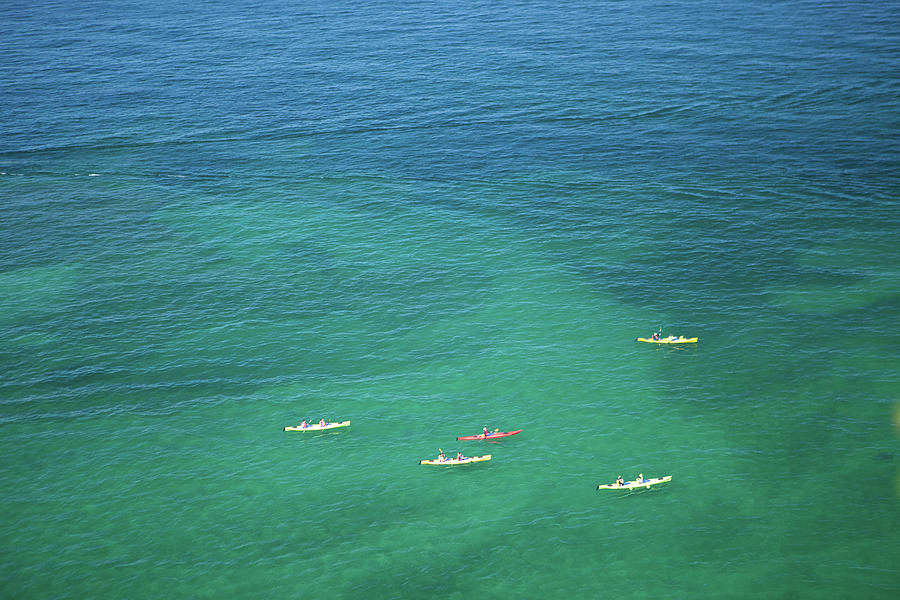 Kayakers on Lake Superior Photograph by Rich S