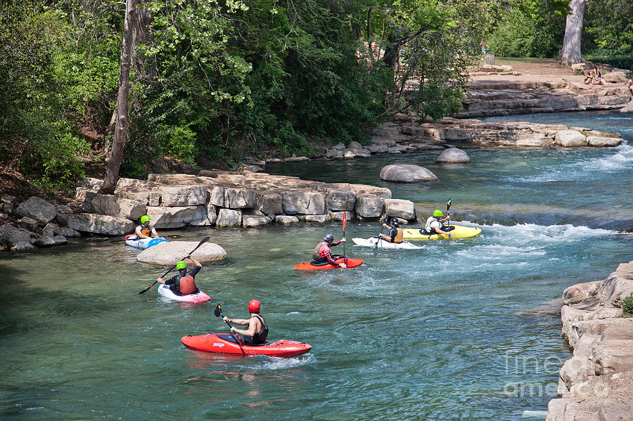 Kayakers On The San Marcos River Photograph by Inga Spence