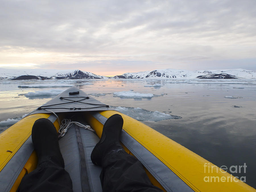 Kayaking Antarctica ice field horizon Photograph by Karen Foley