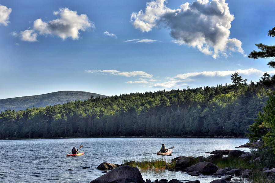 Kayaking in Acadia National Park - Maine Photograph by Brendan Reals