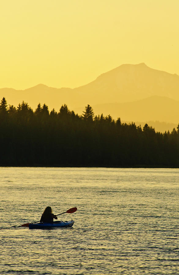 Kayaking Lake Almanor Photograph by Sherri Meyer