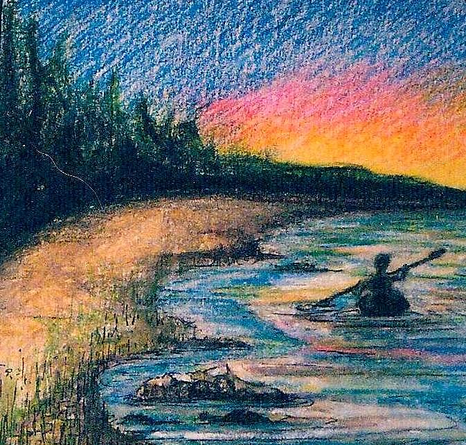 Kayaking On Lake Michigan Drawing by Kimberly Simon