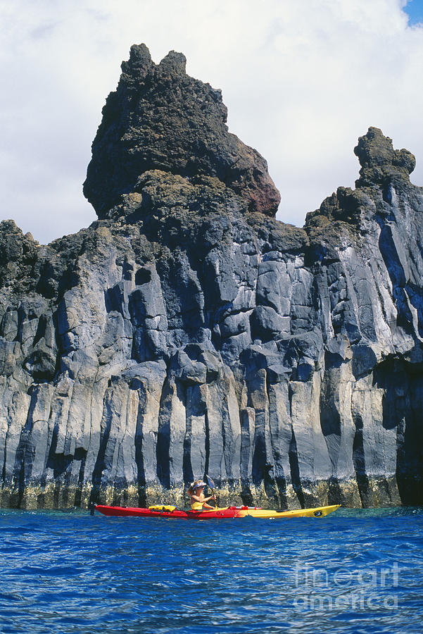 Kayaking Past Cliffs Photograph by Ron Dahlquist - Printscapes