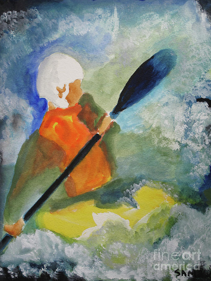 Kayaking Painting by Sandy McIntire